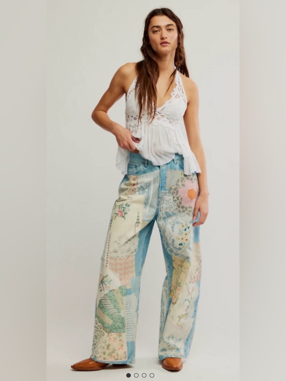 FREE PEOPLE We The Free Illusions Printed Relaxed Jeans size 31 - Picture 9 of 16